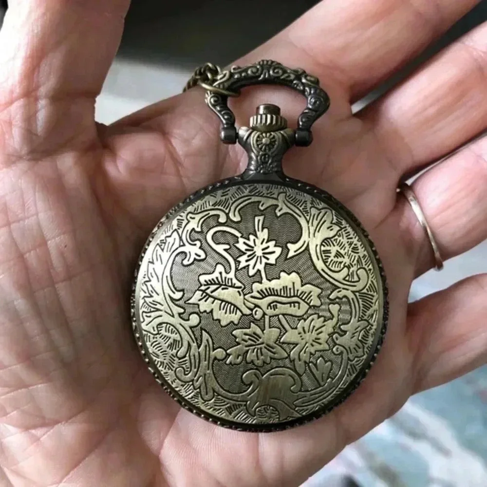 Disney’s Lilo & Stitch Bronze Pocket Watch and Chain NWT